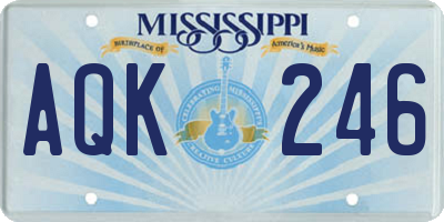 MS license plate AQK246
