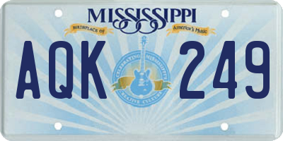 MS license plate AQK249