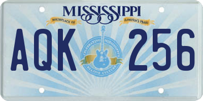 MS license plate AQK256
