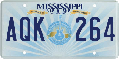 MS license plate AQK264