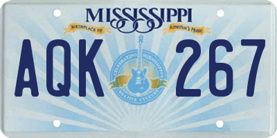 MS license plate AQK267