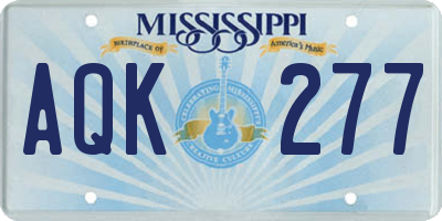MS license plate AQK277