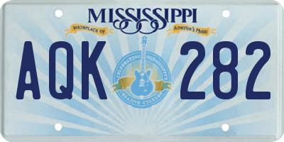 MS license plate AQK282