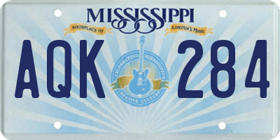 MS license plate AQK284