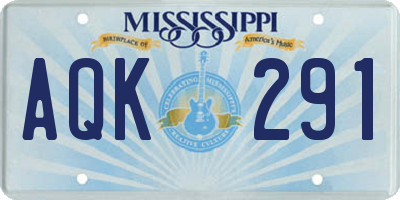 MS license plate AQK291