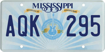 MS license plate AQK295