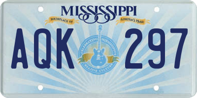 MS license plate AQK297