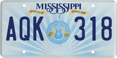 MS license plate AQK318