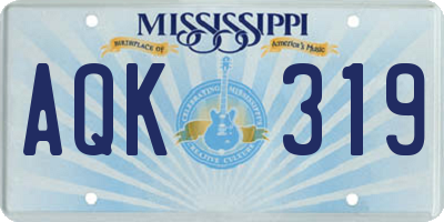 MS license plate AQK319