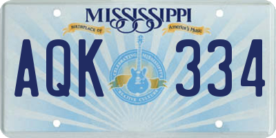 MS license plate AQK334