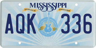 MS license plate AQK336