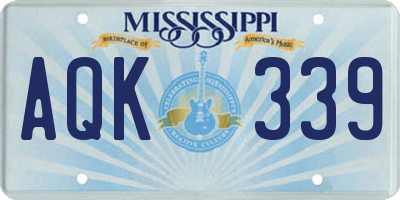 MS license plate AQK339