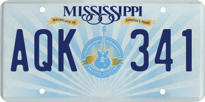 MS license plate AQK341