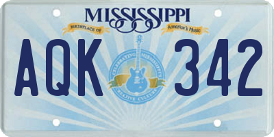 MS license plate AQK342