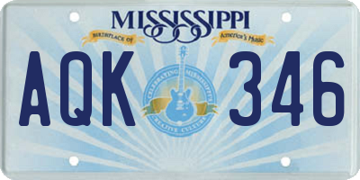 MS license plate AQK346