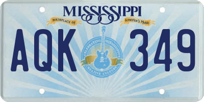 MS license plate AQK349