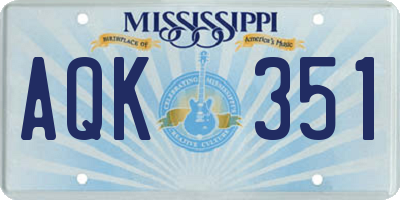 MS license plate AQK351