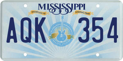 MS license plate AQK354
