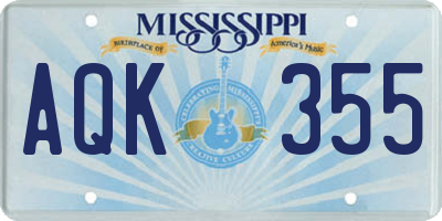 MS license plate AQK355