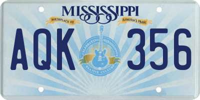 MS license plate AQK356