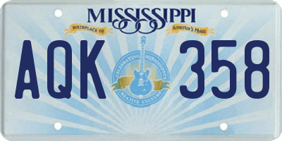 MS license plate AQK358