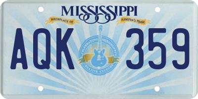 MS license plate AQK359