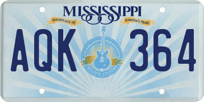 MS license plate AQK364