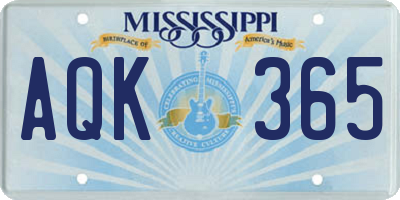 MS license plate AQK365