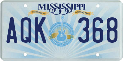 MS license plate AQK368