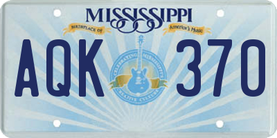 MS license plate AQK370