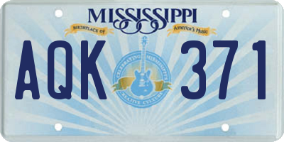 MS license plate AQK371
