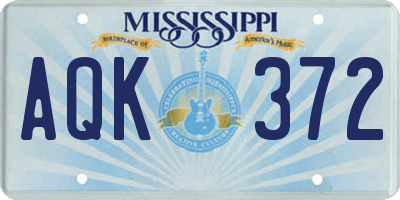 MS license plate AQK372