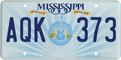 MS license plate AQK373