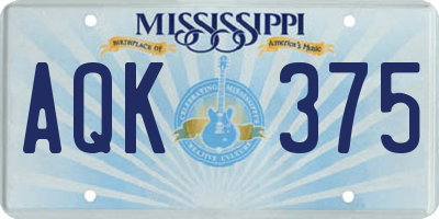 MS license plate AQK375