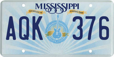 MS license plate AQK376