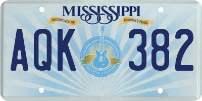 MS license plate AQK382