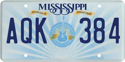 MS license plate AQK384
