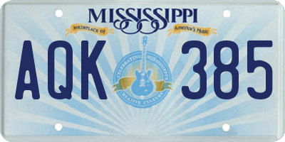 MS license plate AQK385