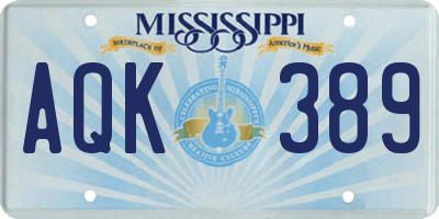 MS license plate AQK389