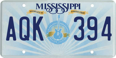 MS license plate AQK394