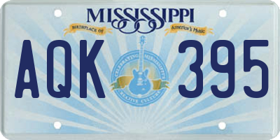 MS license plate AQK395