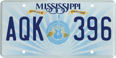 MS license plate AQK396