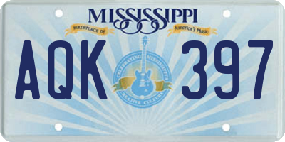 MS license plate AQK397