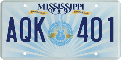 MS license plate AQK401
