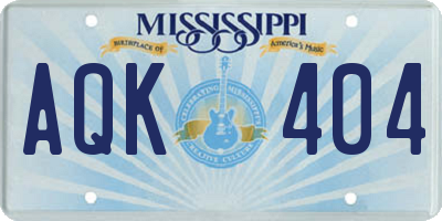 MS license plate AQK404