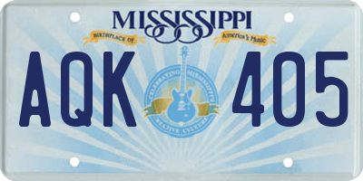 MS license plate AQK405