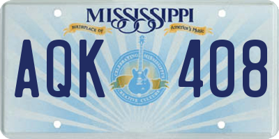MS license plate AQK408