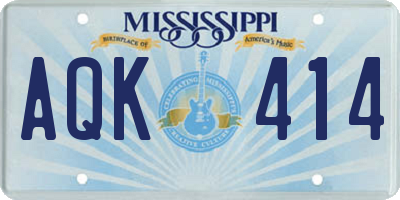 MS license plate AQK414
