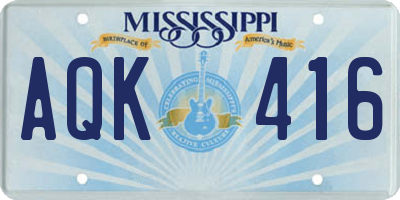 MS license plate AQK416