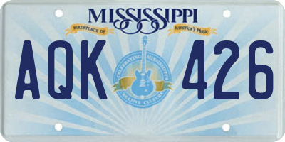MS license plate AQK426